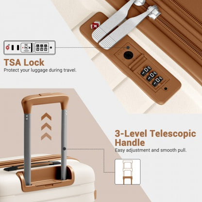 Kono KSK2595 20-inch beige and brown suitcase – detail view 20
