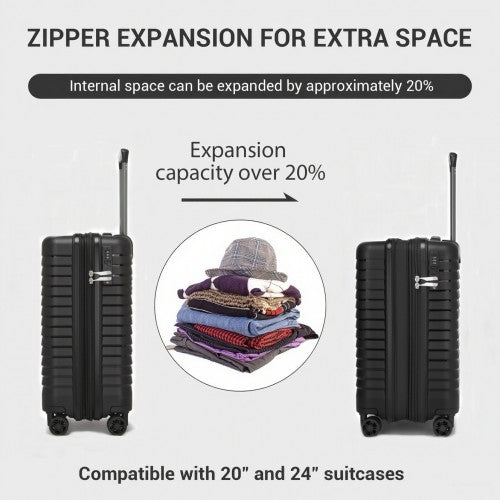 Kono KSK2595 20-inch black suitcase – detail view 20