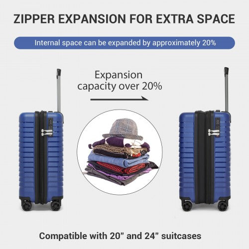 Kono KSK2595 20-inch navy and black suitcase – detail view 20