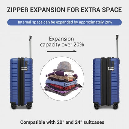 Kono KSK2595 20-inch navy and black suitcase – detail view 20