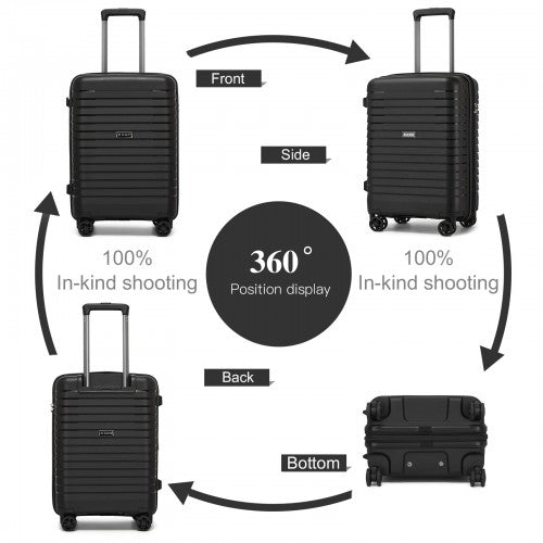 Kono KSK2595 20-inch black suitcase – detail view 20