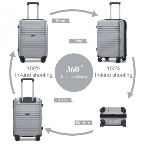 Kono KSK2595 20-inch grey and black suitcase – detail view 20
