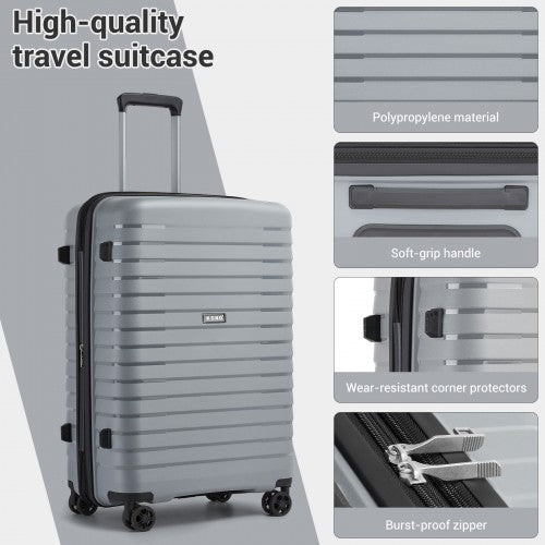 Kono KSK2595 20-inch grey and black suitcase – detail view 20