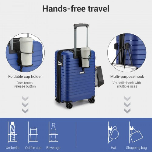Kono KSK2595 20-inch navy and black suitcase – detail view 20
