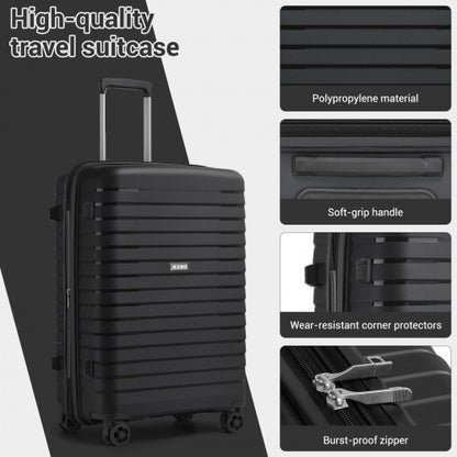 Kono KSK2595 20-inch black suitcase – detail view 20