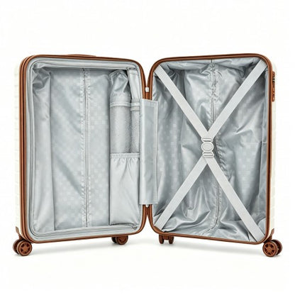 Kono KSK2595 20-inch beige and brown suitcase – detail view 20