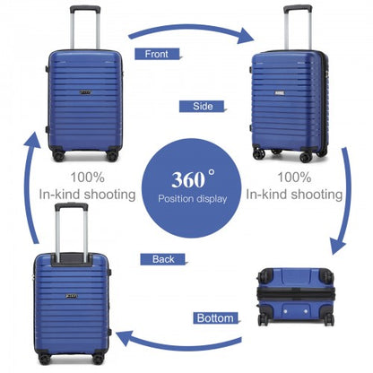 Kono KSK2595 20-inch navy and black suitcase – detail view 20