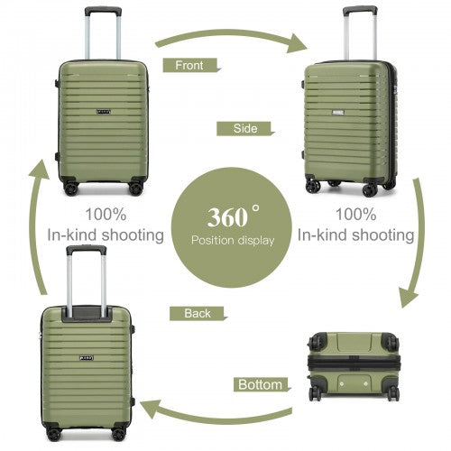 Kono KSK2595 20-inch green and black suitcase – detail view 20