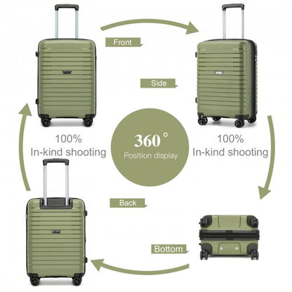 Kono KSK2595 20-inch green and black suitcase – detail view 20