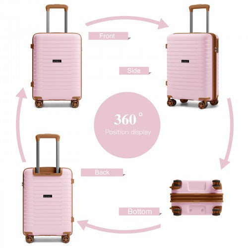 Kono KSK2595 20-inch pink and brown suitcase – detail view 20