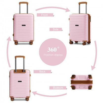 Kono KSK2595 20-inch pink and brown suitcase – detail view 20