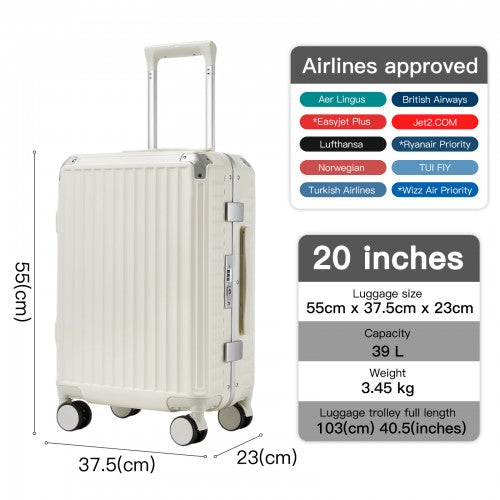Kono KSK2693 20-inch white suitcase – detail view 20