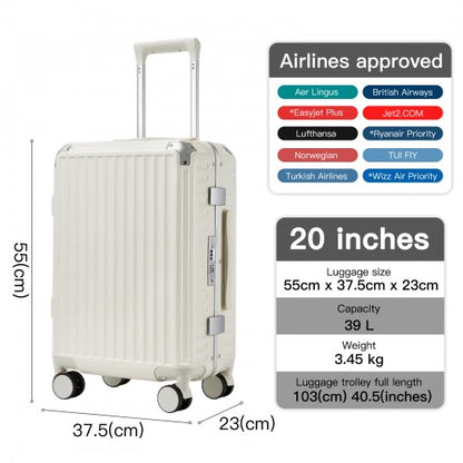Kono KSK2693 20-inch white suitcase – detail view 20
