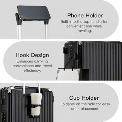 Kono KSK2693 20-inch black suitcase – detail view 20