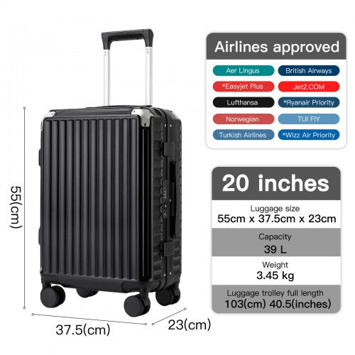 Kono KSK2693 20-inch black suitcase – detail view 20