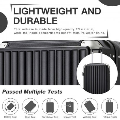 Kono KSK2693 20-inch black suitcase – detail view 20