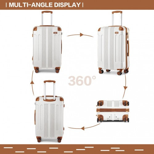 Kono K1777-1L 24-inch cream suitcase – set view