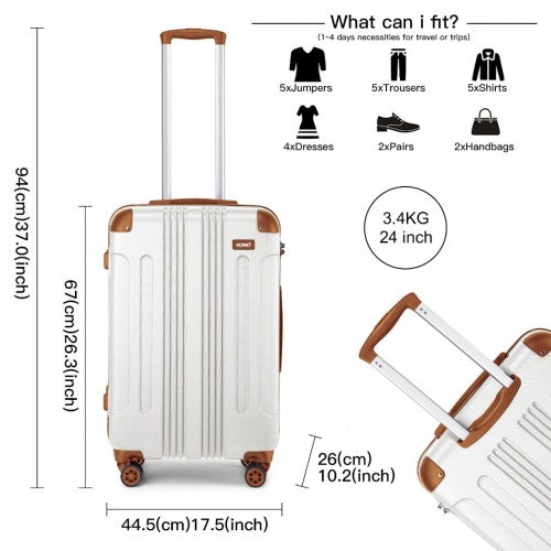 Kono K1777-1L 24-inch cream suitcase – detail view 24