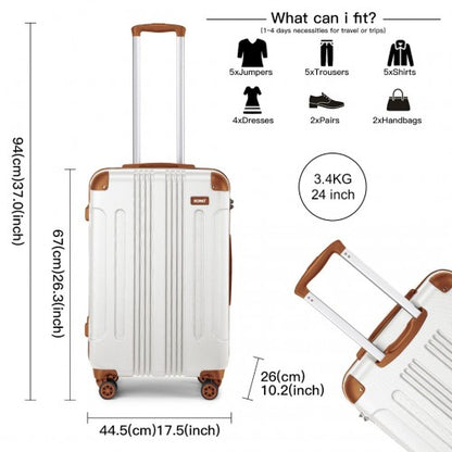 Kono K1777-1L 24-inch cream suitcase – detail view 24