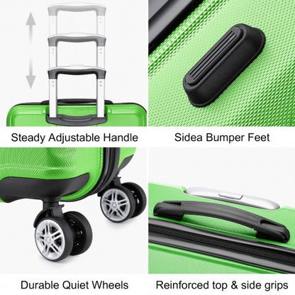 K1871-1L - Kono ABS 24 Inch Sculpted Horizontal Design Suitcase - Green