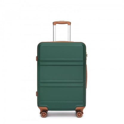 K1871-1L - Kono ABS 24 Inch Sculpted Horizontal Design Suitcase - Green And Brown
