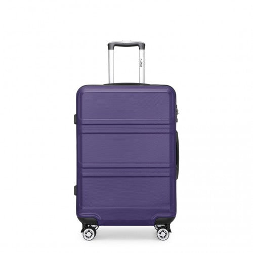 K1871-1L - Kono ABS 24 Inch Sculpted Horizontal Design Suitcase - Purple