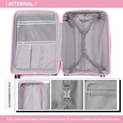 K1997L - KONO 24 INCH HARD SHELL PP SUITCASE - PINK