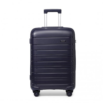 K2091L - Kono 24 Inch Multi Texture Hard Shell PP Suitcase - Classic Collection - Navy