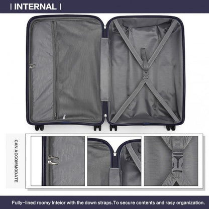 K2092L - Kono 24 Inch Bright Hard Shell PP Suitcase - Classic Collection - Navy