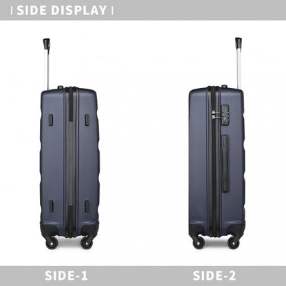 K2191L - Kono 24 Inch Check in Luggage - Streamlined ABS Hardshell Suitcase with Secure TSA Lock - Navy