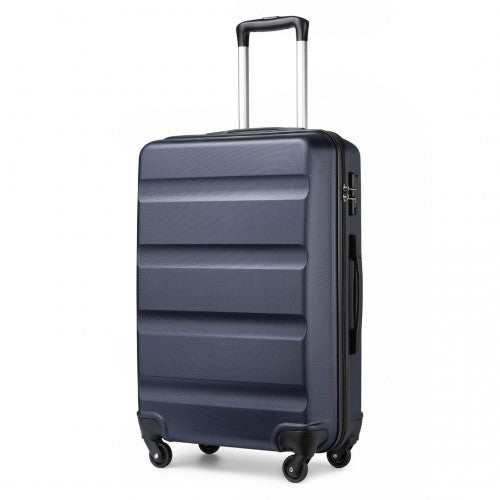 K2191L - Kono 24 Inch Check in Luggage - Streamlined ABS Hardshell Suitcase with Secure TSA Lock - Navy