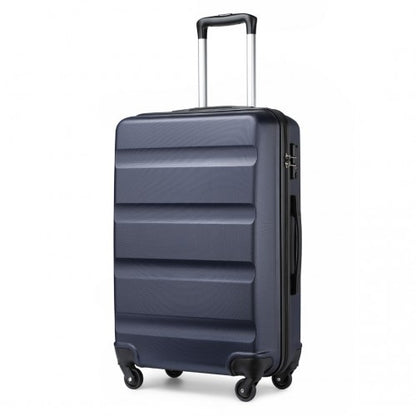 K2191L - Kono 24 Inch Check in Luggage - Streamlined ABS Hardshell Suitcase with Secure TSA Lock - Navy