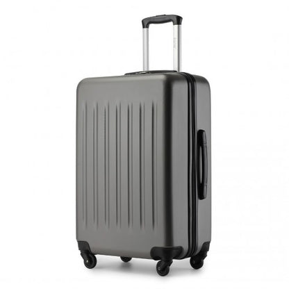 KSK2477 - Kono Durable 24 Inch Lightweight ABS+PC Vertical Textured Check-in Suitcase with Secure 3-Digit Lock - Grey