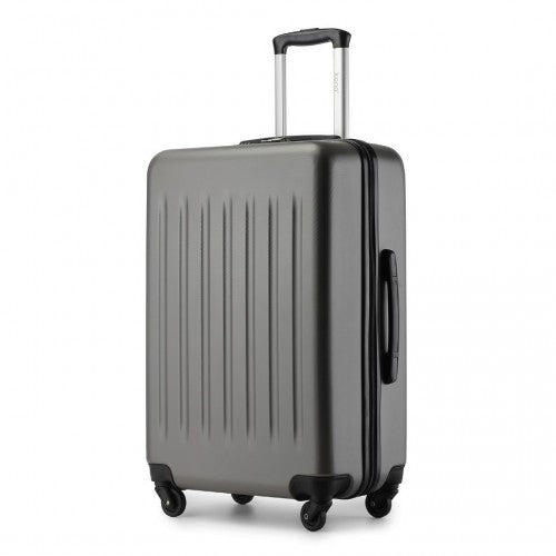 KSK2477 - Kono Durable 24 Inch Lightweight ABS+PC Vertical Textured Check-in Suitcase with Secure 3-Digit Lock - Grey