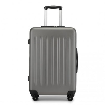 KSK2477 - Kono Durable 24 Inch Lightweight ABS+PC Vertical Textured Check-in Suitcase with Secure 3-Digit Lock - Grey