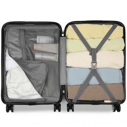 KSK2482 - Kono 24 Inch Expandable Horizontal Engraved Hard Shell ABS+PC Check-In Suitcase with TSA Lock - Gold