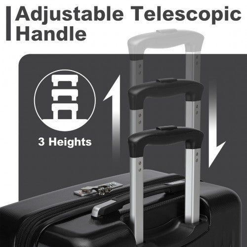 Kono KSK2483 24-inch black suitcase – detail view 24