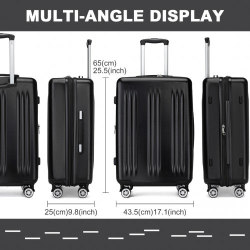 Kono KSK2483 24-inch black suitcase – detail view 24