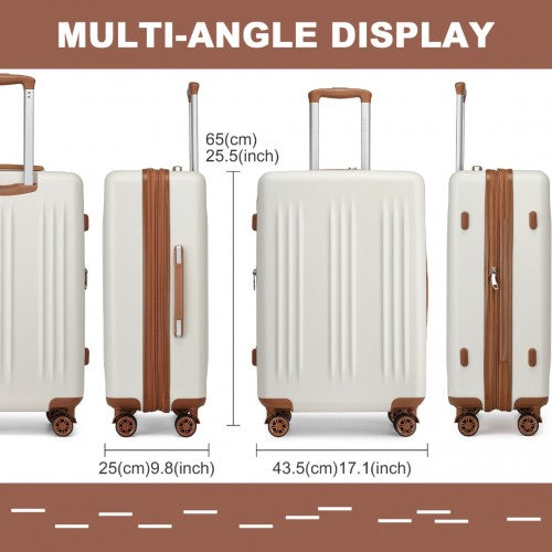 Kono KSK2483 24-inch cream and brown suitcase – detail view 24