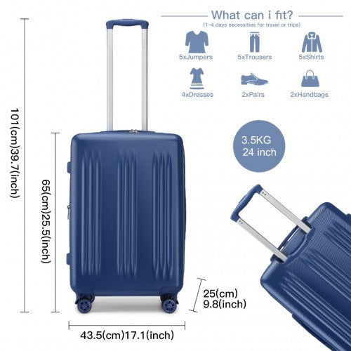 Kono KSK2483 24-inch navy suitcase – detail view 24