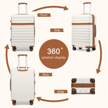 Kono KSK2484 24-inch cream and brown suitcase – detail view 24