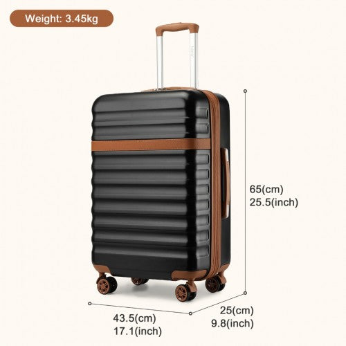 Kono KSK2484 24-inch black and brown suitcase – detail view 24