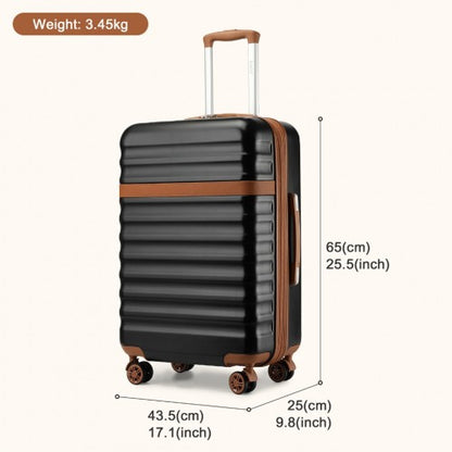 Kono KSK2484 24-inch black and brown suitcase – detail view 24
