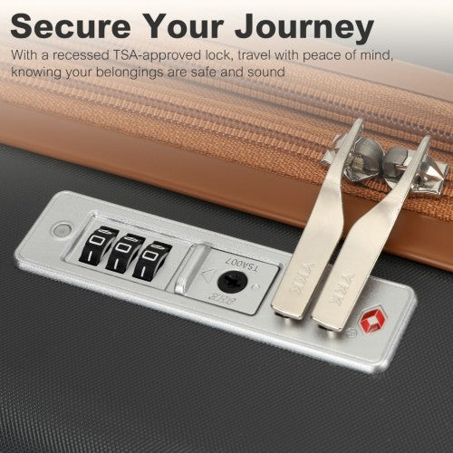 Kono KSK2484 24-inch grey and brown suitcase – detail view 24