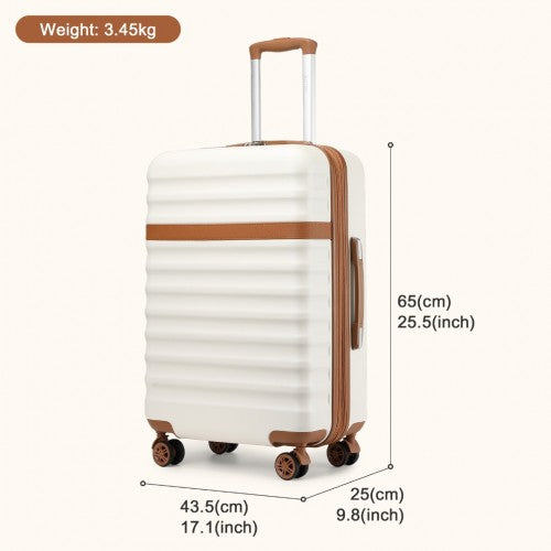 Kono KSK2484 24-inch cream and brown suitcase – detail view 24