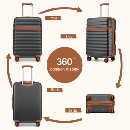 Kono KSK2484 24-inch grey and brown suitcase – detail view 24