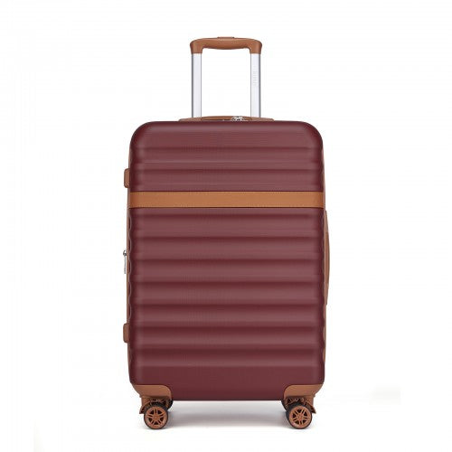 Kono KSK2484 24-inch burgundy and brown suitcase – detail view 24