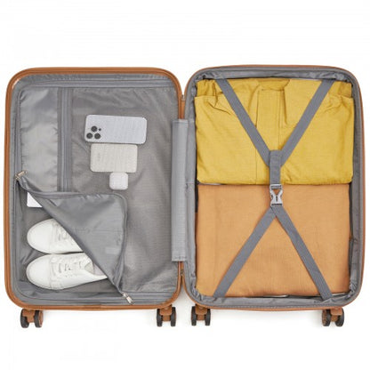 Kono KSK2484 24-inch green and brown suitcase – detail view 24