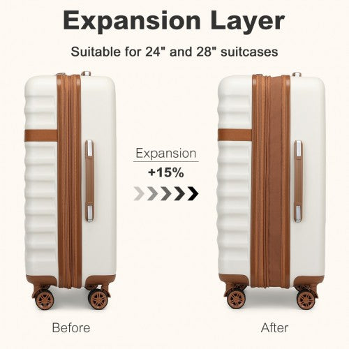 Kono KSK2484 24-inch cream and brown suitcase – detail view 24