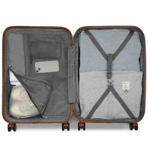 Kono KSK2484 24-inch black and brown suitcase – detail view 24